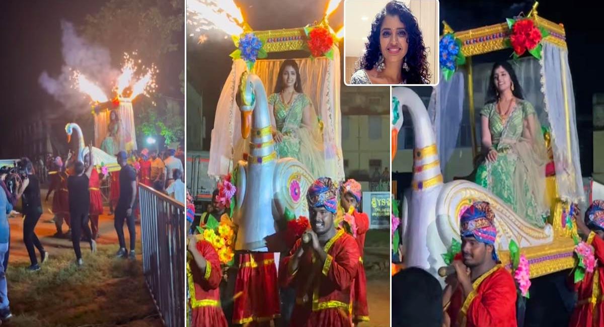 పెళ్లి కూతురిలా ముస్తాబై పల్లకిలో ఊరేగిన యాంకర్ శ్యామల… కోరిక తీరిందంటూ కామెంట్స్!