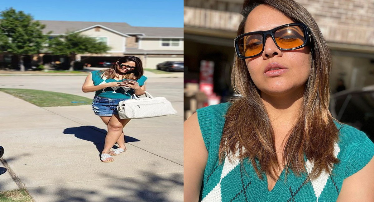 పొట్టి నిక్కరు ధరించి టెక్సాస్ వీధుల్లో చక్కర్లు కొడుతున్న అనసూయ.. ఫోటో వైరల్?