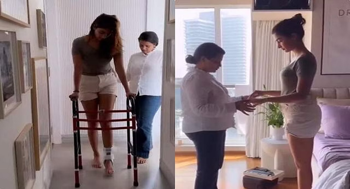 మరోసారి నడక నేర్చుకుంటున్న పూజా హెగ్డే.. వైరల్ అవుతున్న ఫోటోలు!