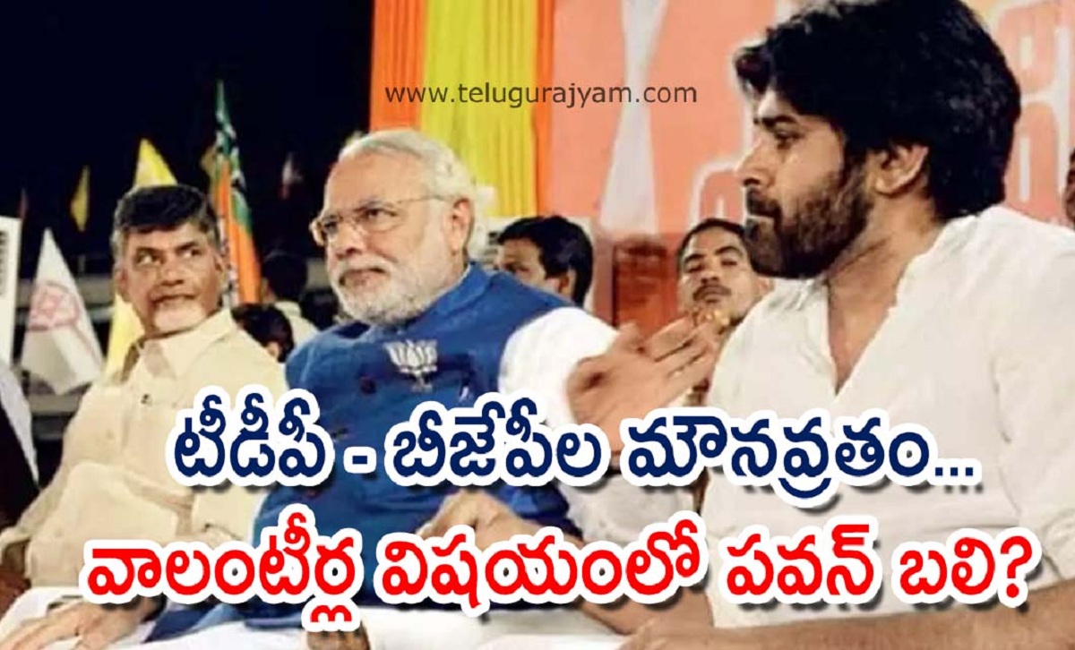 టీడీపీ – బీజేపీల మౌనవ్రతం… వాలంటీర్ల విషయంలో పవన్ బలి?