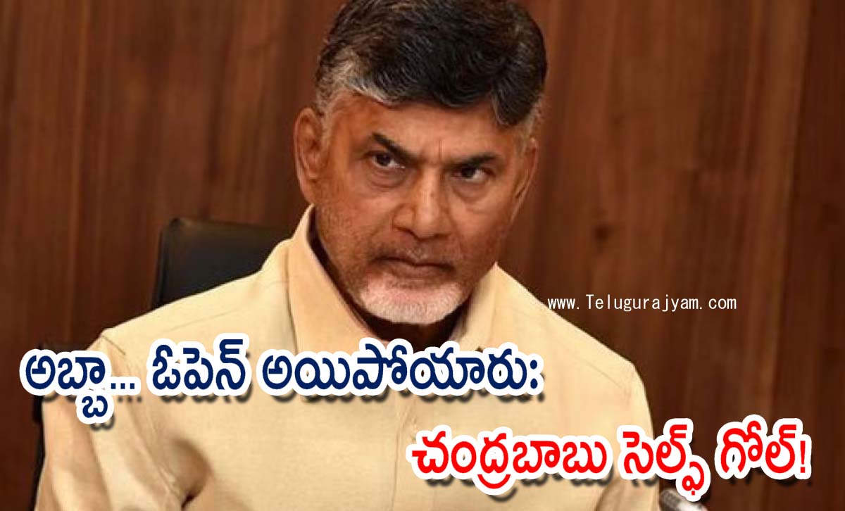 అబ్బా… ఓపెన్ అయిపోయారు: చంద్రబాబు సెల్ఫ్ గోల్!
