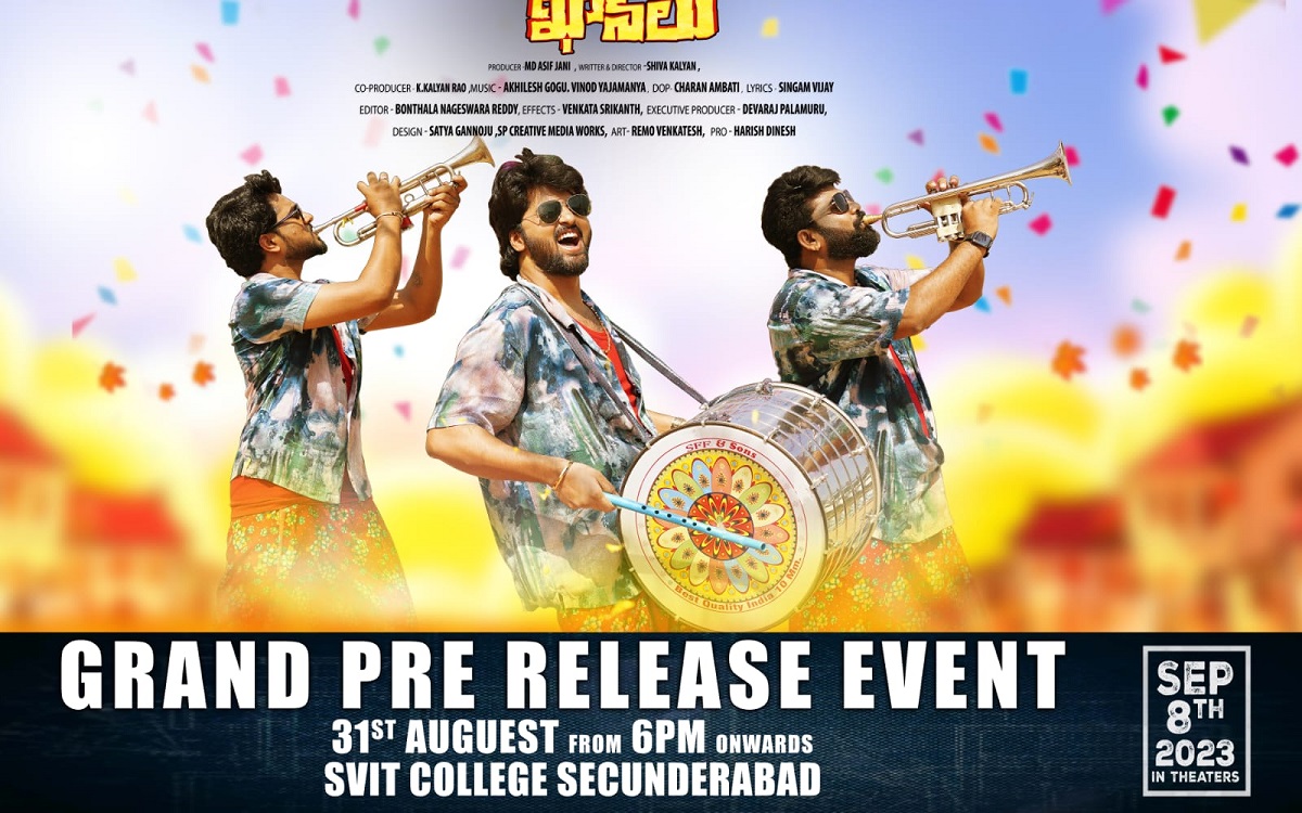 ఆగస్టు 31న SVIT కాలేజీ సికింద్రాబాద్ లో తురమ్ ఖాన్ లు ఫ్రీ రిలీజ్ ఈవెంట్