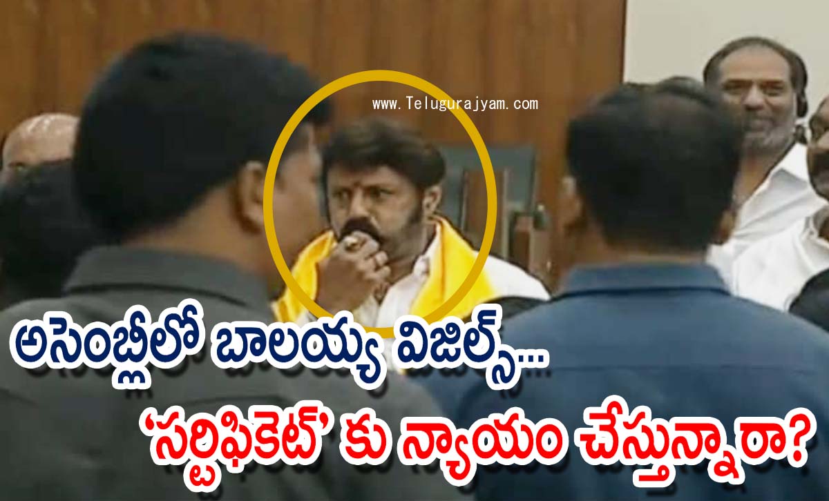 అసెంబ్లీలో బాలయ్య విజిల్స్… “సర్టిఫికెట్” కు న్యాయం చేస్తున్నారా?