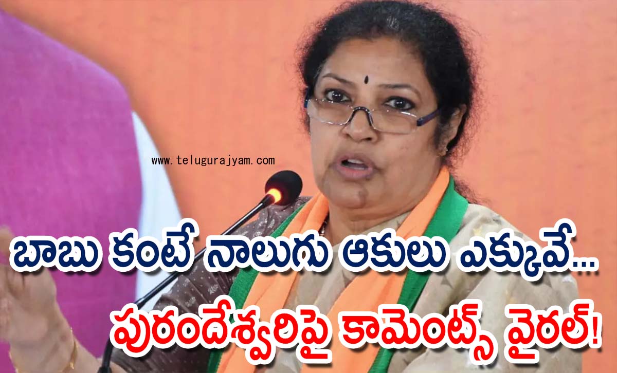 బాబు కంటే నాలుగు ఆకులు ఎక్కువే… పురందేశ్వరిపై కామెంట్స్ వైరల్!