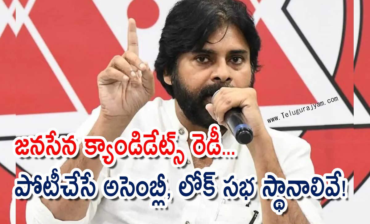 జనసేన క్యాండిడేట్స్ రెడీ… పోటీచేసే అసెంబ్లీ, లోక్ సభ స్థానాలివే!
