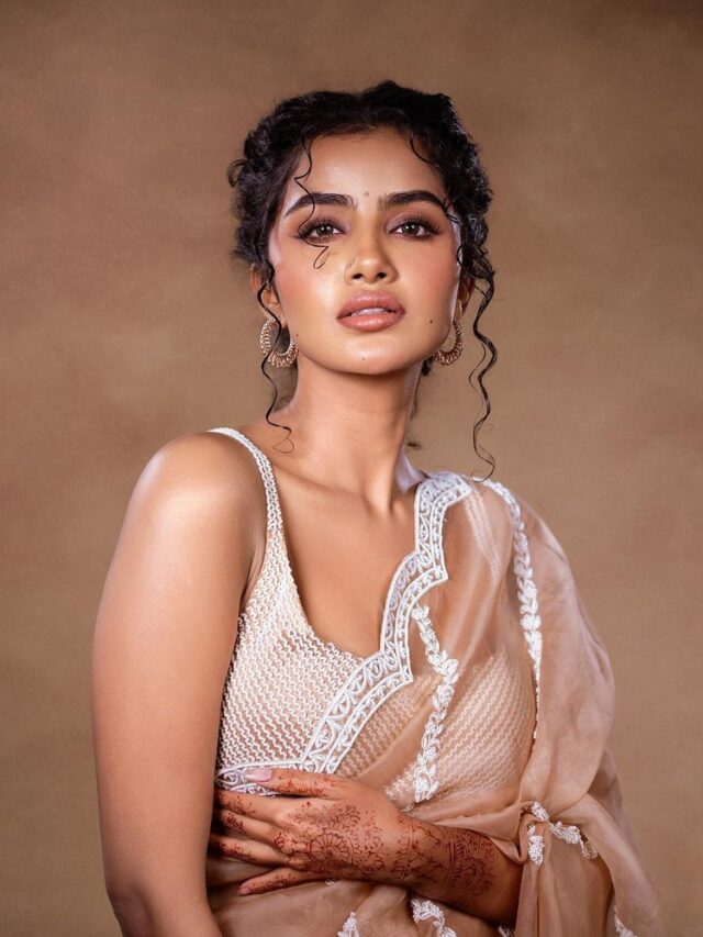 Anupama Parameswaran Glamorous Pics in Saree