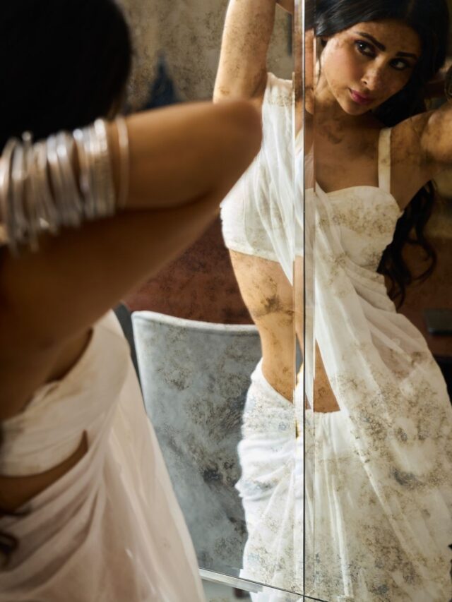 Mouni Roy Looking Glamorous in White Saree