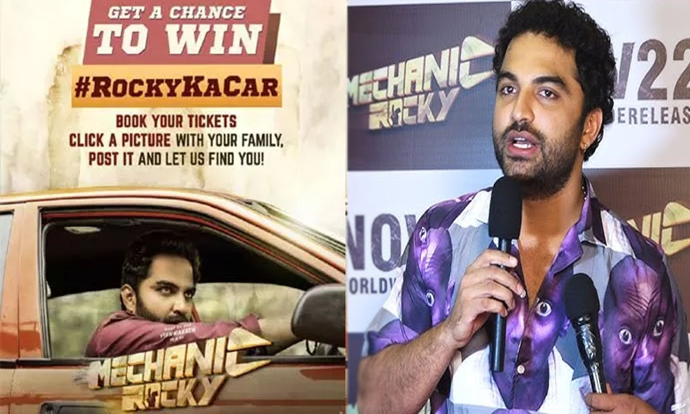 ఆ కారు కావాలంటే ..  మెకానిక్ రాఖీ మూవీ చూడమంటున్న విశ్వక్ సేన్!