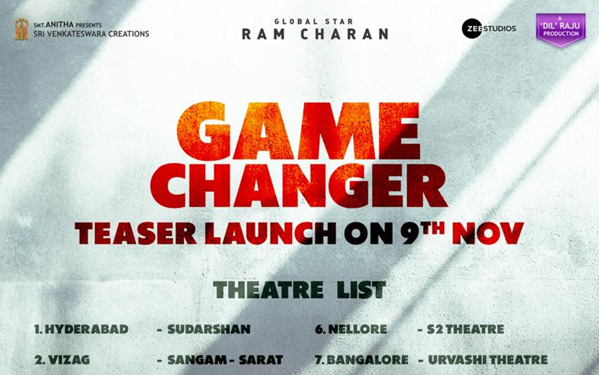 Game Changer: రామ్ చ‌ర‌ణ్ ‘గేమ్ చేంజర్’ సెన్సేష‌న్‌.. 11 చోట్ల టీజ‌ర్ రిలీజ్‌కు భారీ స‌న్నాహాలు