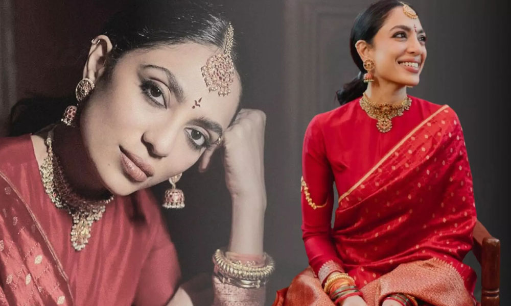 తన పెళ్లి చీర కి తానే డిజైనర్.. సాంప్రదాయానికి పెద్దపీట వేస్తున్న శోభిత ధూళిపాళ్ల!