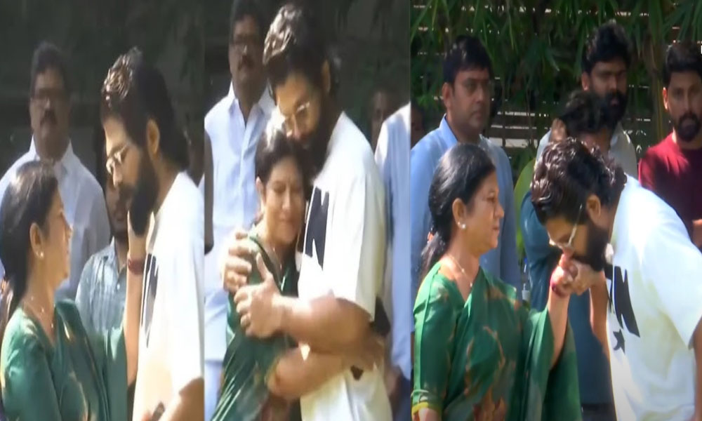 బన్నీ ని చూసి ఎమోషనల్ అయిన సురేఖ.. అత్త చేతిని ముద్దాడిన అల్లు అర్జున్!