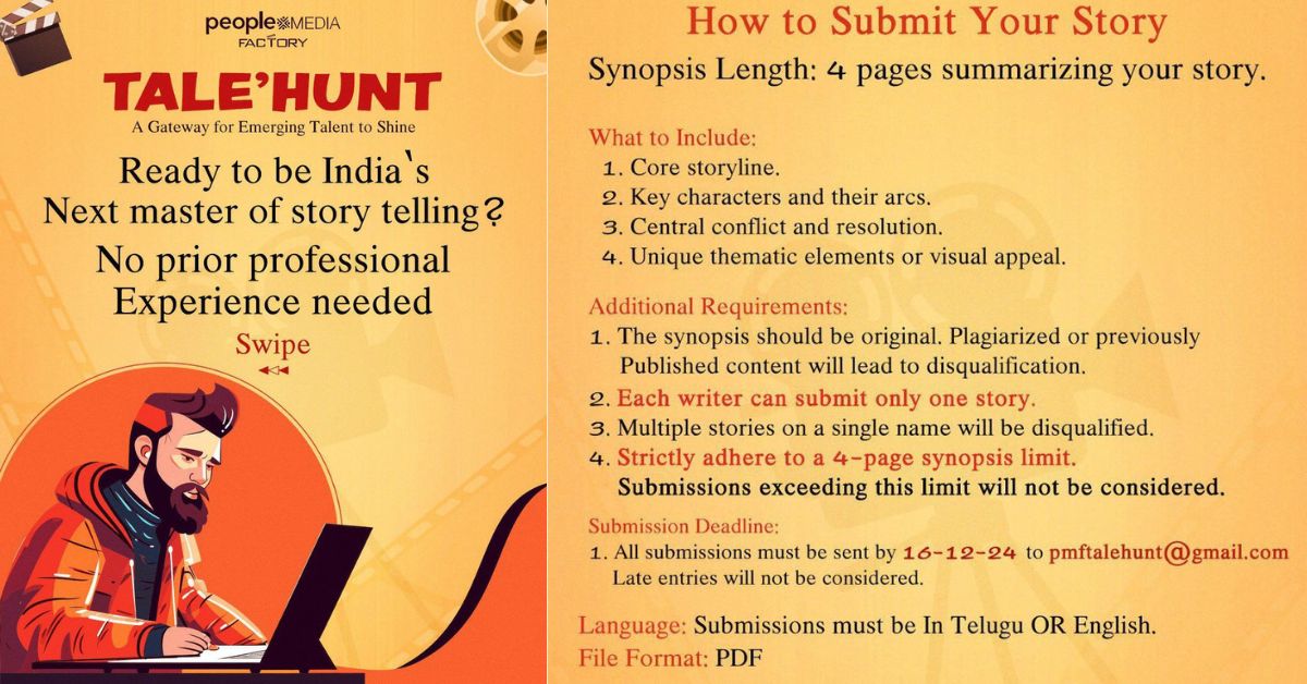పీపుల్ మీడియా ఫ్యాక్టరీ అనౌన్స్ చేసిన ఒక యూనిక్ రైటింగ్ కాంపిటేషన్ టేల్‌ ‘హంట్: యాస్పరింగ్ రైటర్స్ కి ఇది ఒక మంచి అవకాశం’!