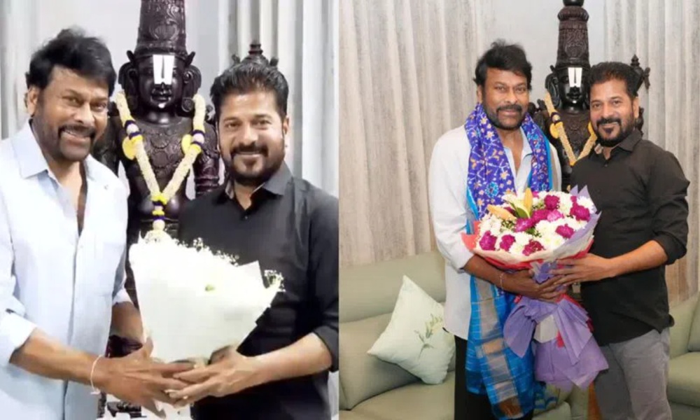 ‎Chiranjeevi: తెలంగాణ సీఎంని కలిసిన మెగాస్టార్ చిరంజీవి.. ఫోటోస్ వైరల్!
