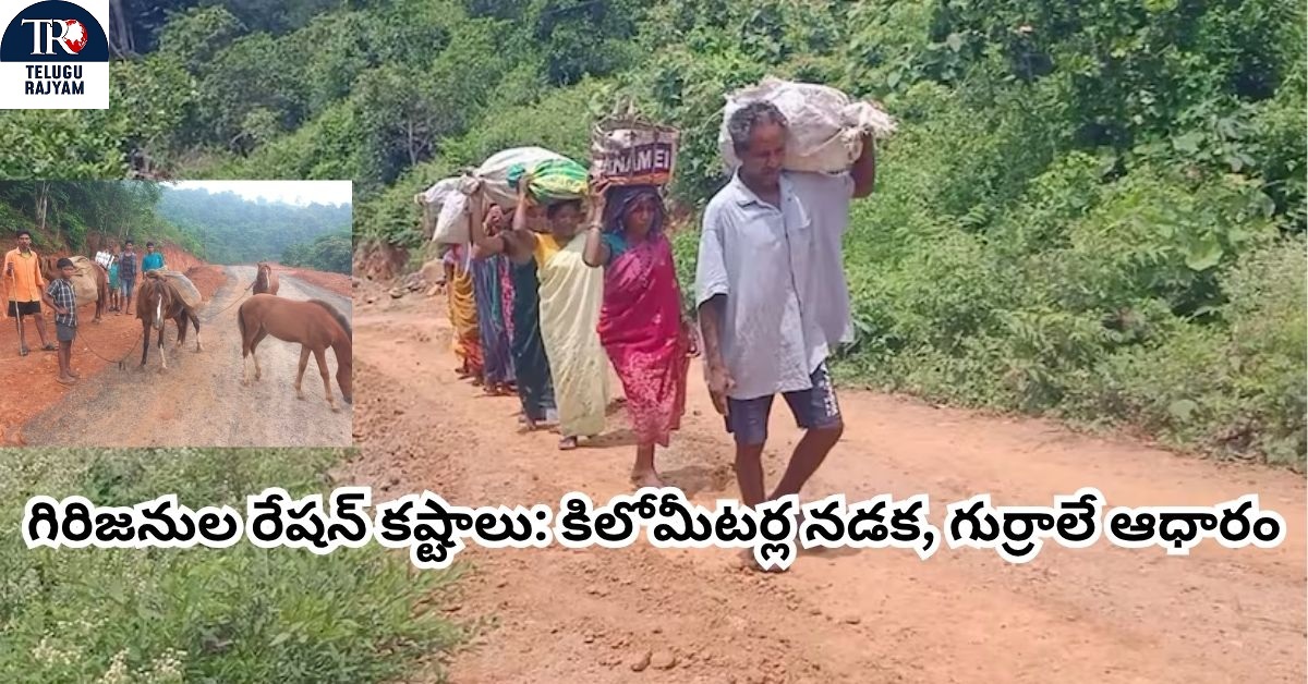 Tribal Ration Problems: ఆంధ్రప్రదేశ్‌లో గిరిజనుల రేషన్ కష్టాలు: కిలోమీటర్ల నడక, గుర్రాలే ఆధారం
