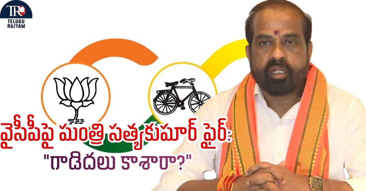 Minister Satyakumar Yadav: వైసీపీపై మంత్రి సత్యకుమార్ యాదవ్ ఫైర్: “గాడిదలు కాశారా?”.. బెదిరింపులకు తగ్గబోం