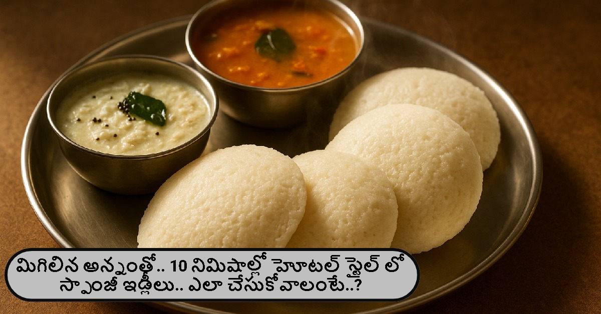 మిగిలిన అన్నంతో.. 10 నిమిషాల్లో హోటల్‌ స్టైల్‌ లో స్పాంజీ ఇడ్లీలు.. ఎలా చేసుకోవాలంటే..?