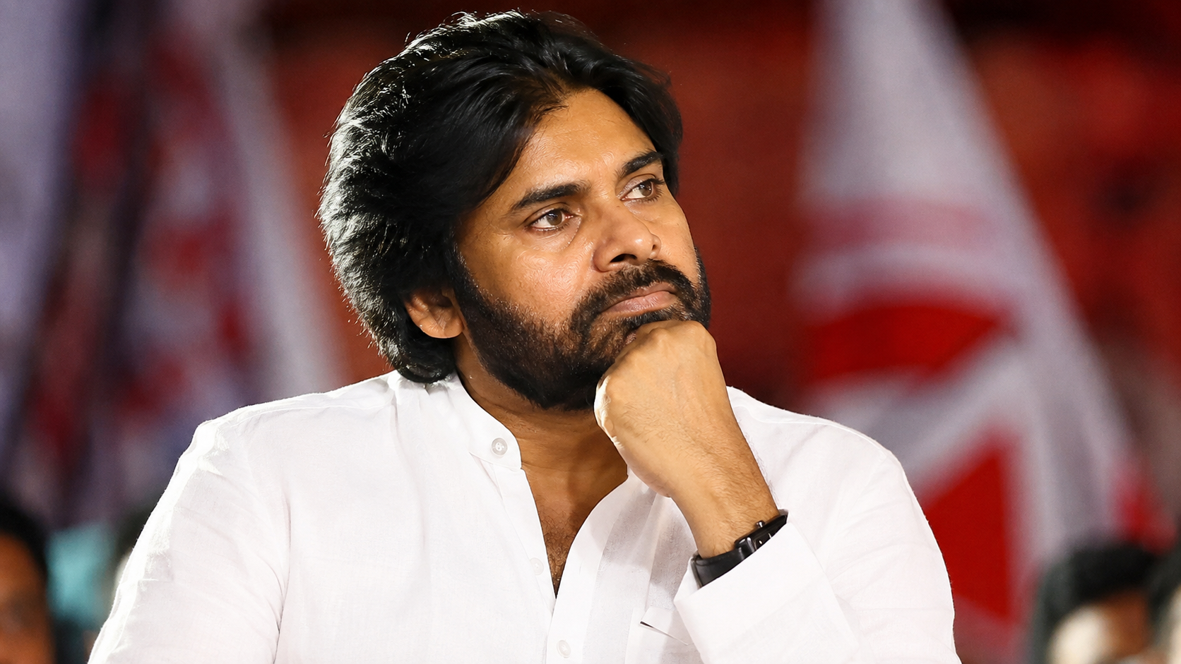 Pawan Kalyan during a Janasena political meeting